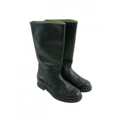 Men classical black leather boots